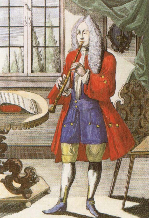 an early 18th century oboe as depicted by johann weigel.